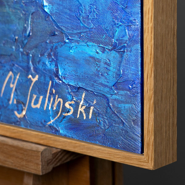 Abstrakte handgeschilderde acryl schilderij op canvas "Ultramarijn"