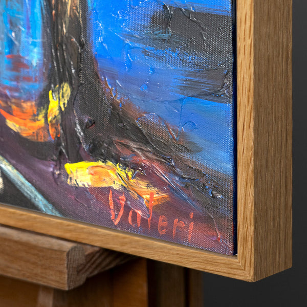 Handgeschilderd Acrylschilderij op Canvas - "Avond in Parijs"