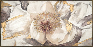 Handgeschilderd bloemen schilderij op canvas "Malve"