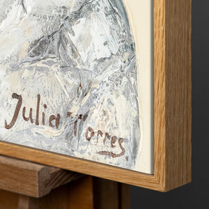 Leinwandbild mit natürlichem Holzrahmen – Detail