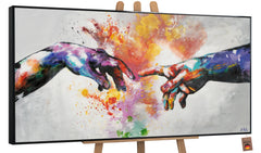 Moderne abstracte kunst: handgeschilderde schilderijen op canvas "Galactic"