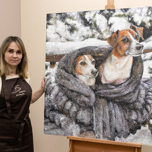 Personalisiertes Haustierportrait nach Foto Handgemalt Individuelles tierportrait auf leinwand