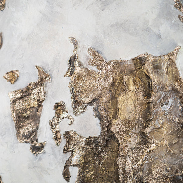 Rond lichtgevend schilderij "Gouden Aarde" moderne kunst