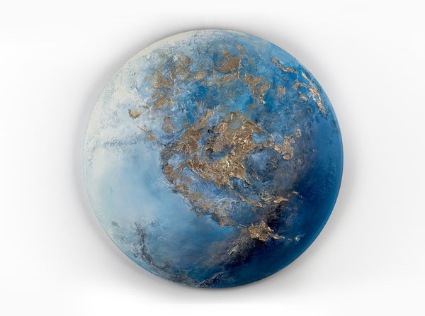 Ronde lichtgevende moderne schilderij "Neptunus" Planeet wanddecoratie woonkamer