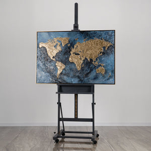 Nachtlichtend kunstwerk handgeschilderd met lijst "Magische Kaart"