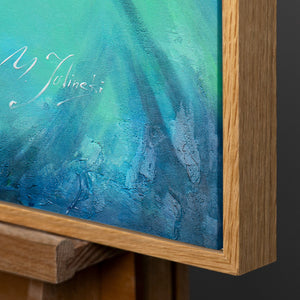 Modernes Leinwandbild mit Naturholzrahmen