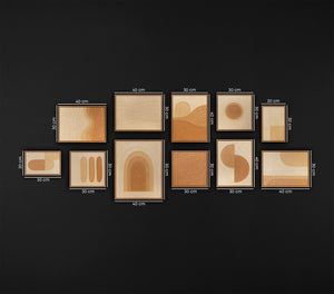 Strukturpaste Bilder set mit Rahmen Skandinavische handgemalt Kunst