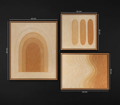 Arztpraxis Bilder Set modern abstrakt sandfarben