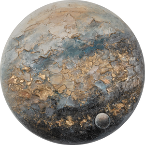 Lichtgevend kunstwerk met gouden details en moderne esthetiek – "Orbis"