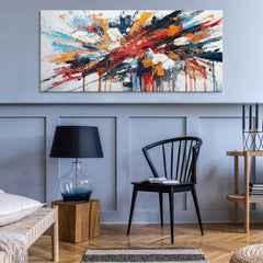 Moderne kunst voor de woonkamer – Kleurrijk acrylschilderij "Flow of Energy" 115x50cm