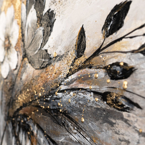 Bloemen acryl schilderij op canvas - Moderne wanddecoratie "De gloed van kleuren" 115x50cm