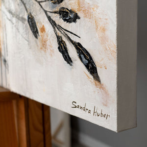 Bloemen acryl schilderij op canvas - Moderne wanddecoratie "De gloed van kleuren" 115x50cm