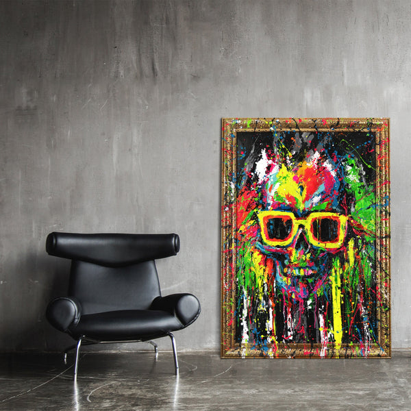 Abstrakte Acrylkunst Portrait bunt Struktur Leinwandbild