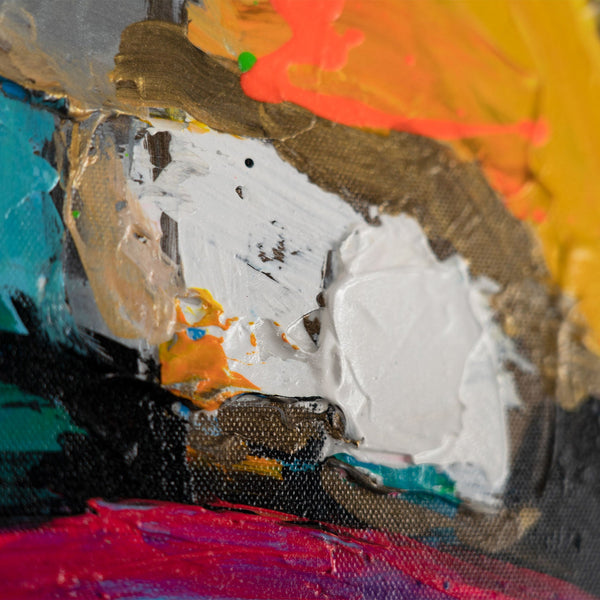 Moderne Wandkunst Portrait Acrylbild Neonfarben Struktur