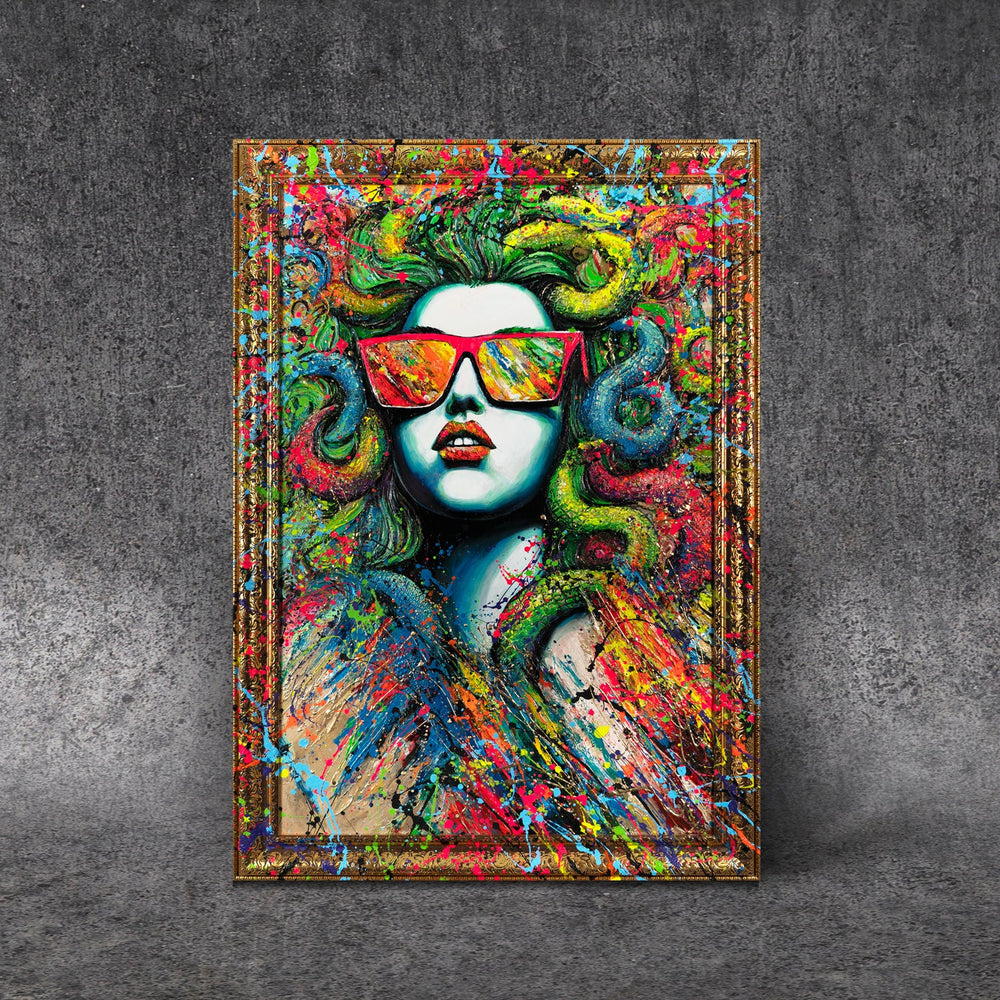 Wandbilder Wohnzimmer modern Medusa Neon YS-ART