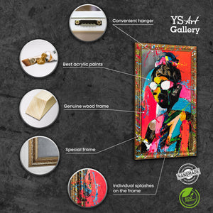 Moderne wanddecoratie voor de woonkamer – schilderij met lijst "Contrastrijke uitstraling"