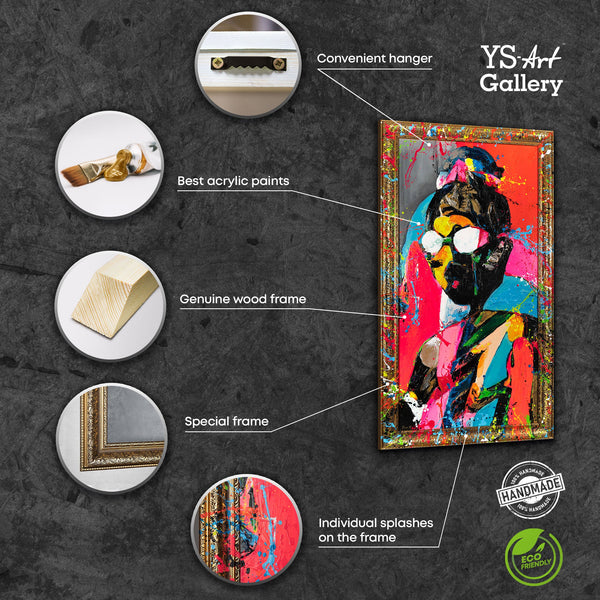 Moderne wanddecoratie voor de woonkamer – schilderij met lijst "Contrastrijke uitstraling"