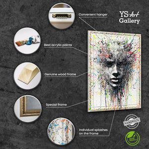 Moderne abstracte schilderijen met lijst – wanddecoratie "Etherisch Beeld"