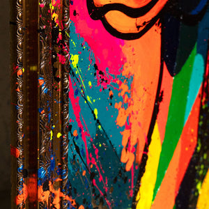 Moderne Wanddeko Wohnzimmer – Pop-Art Leinwandbild „Entchen-Vibe“