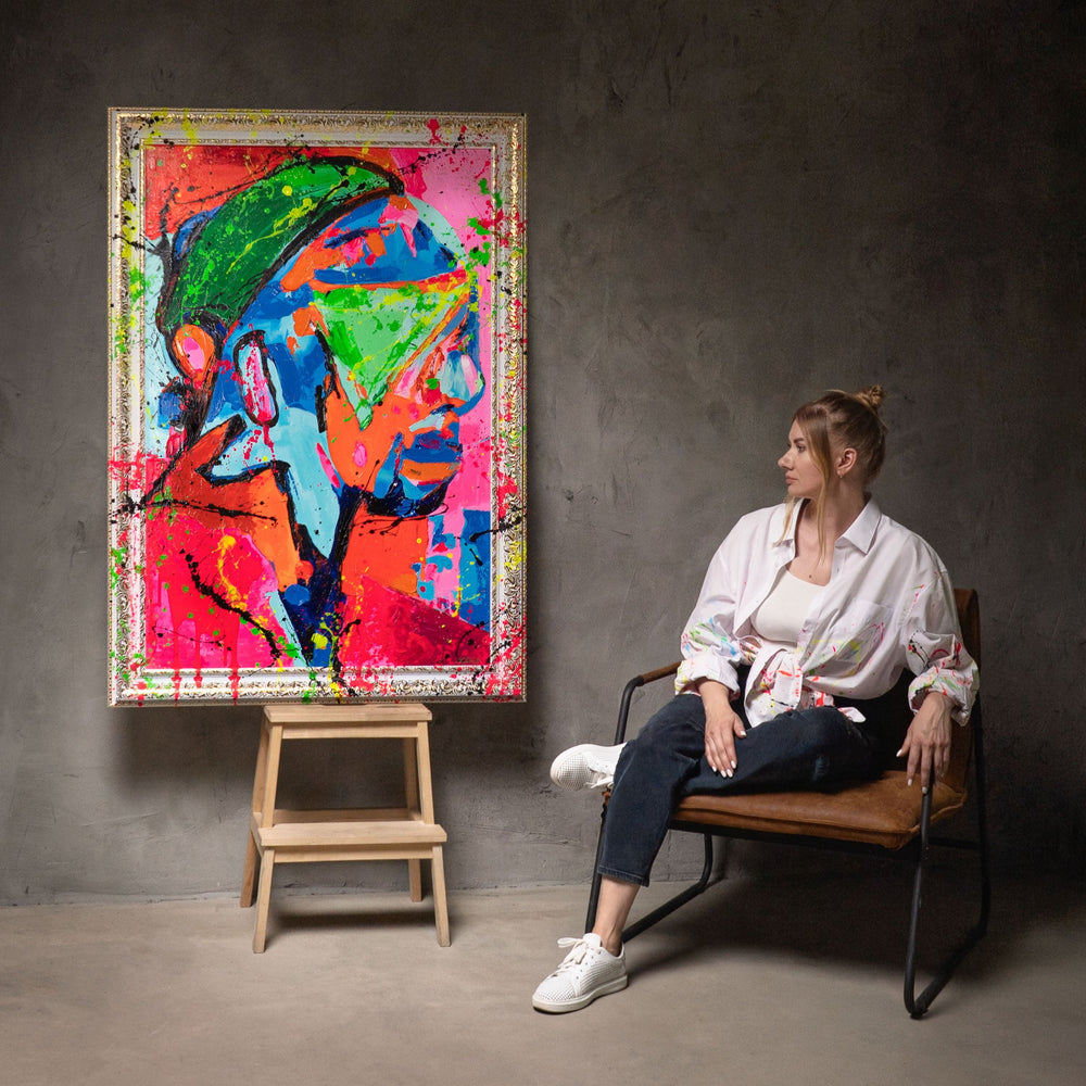 Handgeschilderd Abstract Kunstwerk "Kleur als Gevoel" – Moderne Pop Art Wanddecoratie