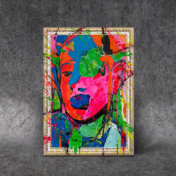 Modernes Wandbild mit abstraktem Frauenporträt