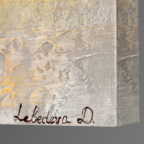 Handgeschilderd abstract schilderij 'Gouden Abstraktion' op canvas