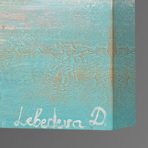 Handgeschilderd Acrylschilderij Zeegezicht Abstract "Zeilboten"