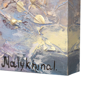 Handgeschilderd Acrylschilderij - Abstracte Bloemen 'Lente Begin'