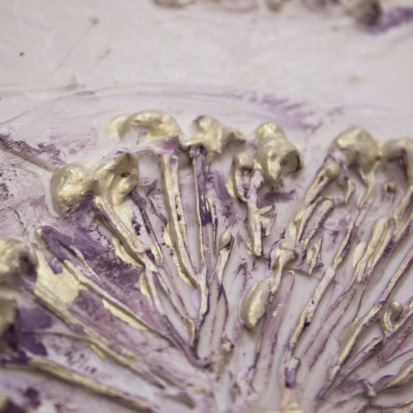 wanddekoration wohnzimmer modern Strukturierte Blüten in Nahaufnahme