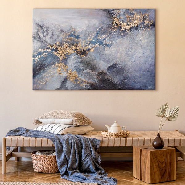 abstrakt malen acryl Wohnzimmer mit dem Bild "Renaissance-Zeit" an der Wand