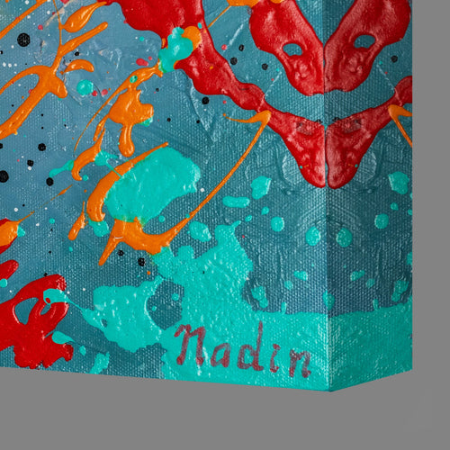 Moderne Acrylverf "Hete zomer" – Handgeschilderd Kunstwerk voor Woonkamer