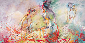 Uitdrukkingvol Canvas Schilderij „Heet Zomer“ voor Moderne Ruimtes