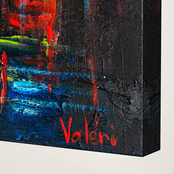 Acryl Schilderij "Herfstlaan" Handgeschilderd Kunstwerk voor Woonkamer