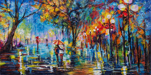 Kleurrijk Herfst Schilderij op Canvas – „Herfstlaan“