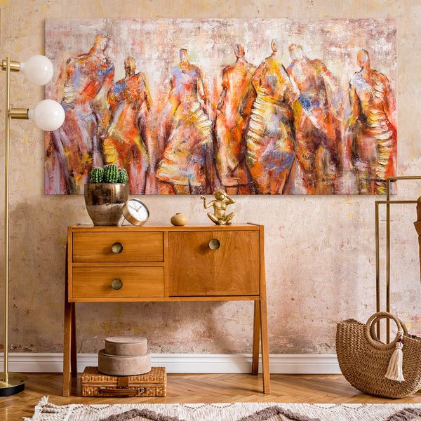 Modern abstract schilderij acryl “Carnaval” handgeschilderd kunstwerk voor woonkamer