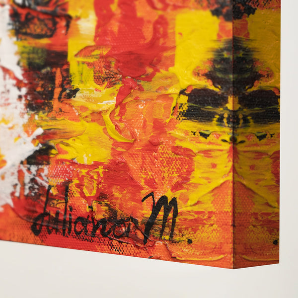 Moderne schilderijen voor de slaapkamer “Harbour” met abstractie in een lijst