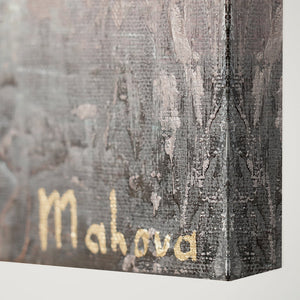 Abstrakte kunst schilderij - handgeschilderd canvas met gouden accenten