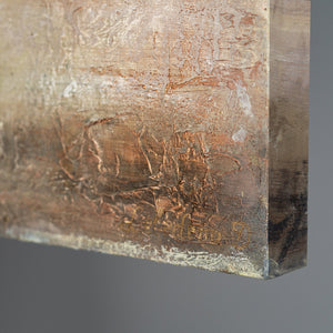 Moderne handgeschilderde "Gouden boom" schilderij met zwart kader – Acryl kunst voor woonkamer