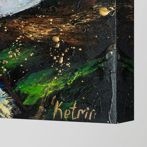 Textuur schilderij met bloemen "Pioenrozen" – Handgemaakt kunstwerk voor je huis