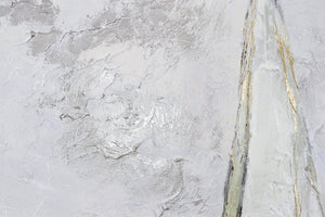 Abstrakt Schilderij op Canvas - Zeilboten in de Mist "Stilte op Zee"