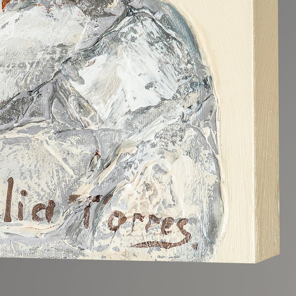 Abstract schilderij met acrylverf op canvas “Symphony”.