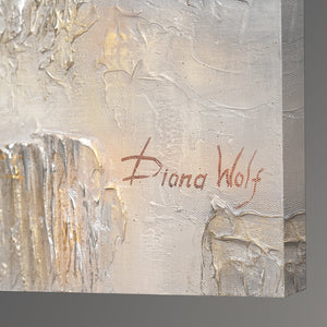 Handgeschilderd Acryl Schilderij Abstract "Filosofie" met Bladgoud