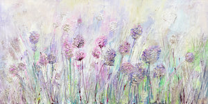 Handgeschilderd Abstract Schilderij "Bloemen op het Veld"