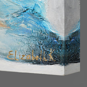 Abstracte kunstfoto's met de hand geschilderd "Smaragd"