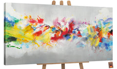 Acrylverfschilderijen op canvas: Moderne abstracte kunstwerken "Kleurrijk leven"
