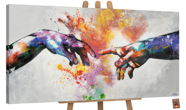 Moderne abstracte kunst: handgeschilderde schilderijen op canvas "Galactic"