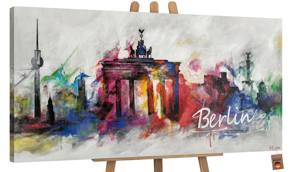 Abstract kunstlandschap in acryl "Berlijn"
