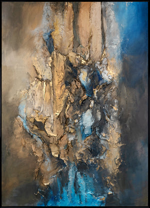 Strukturmalerei Acryl Abstrakt Blau Töne Elegant