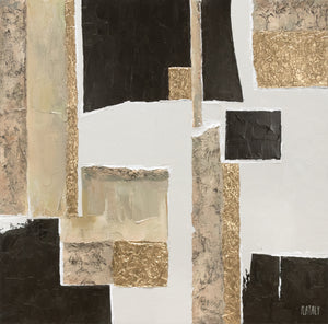 Groot abstract schilderij woonkamer – Handgeschilderd canvas kunstwerk "Charakter"
