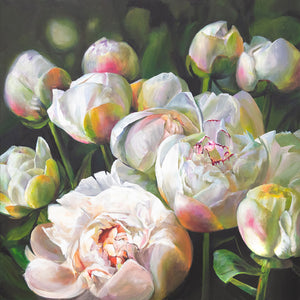 Strukturierte Blütenmalerei Acryl